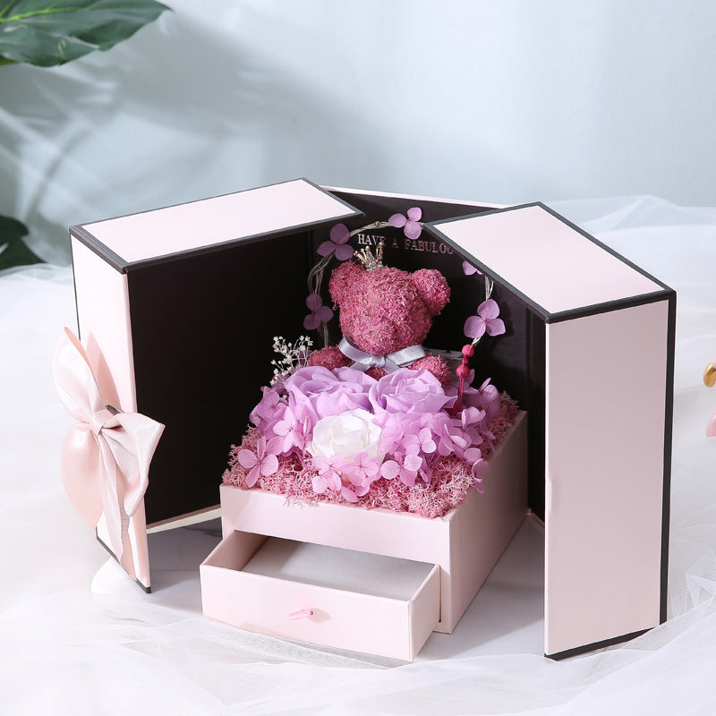 Bear and Rose Necklace Gift Box