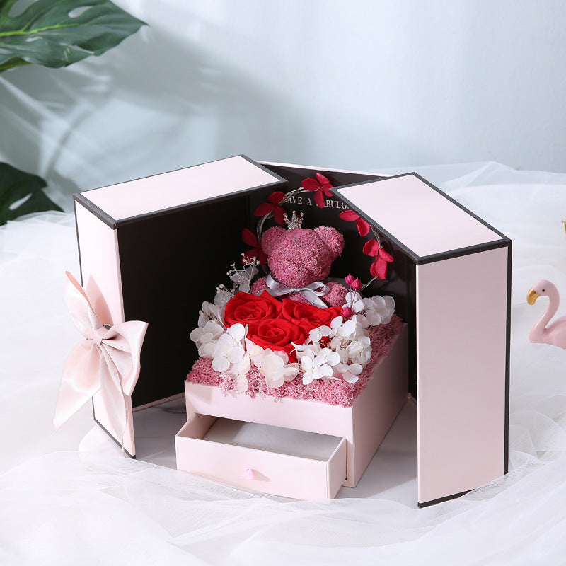 Bear and Rose Necklace Gift Box