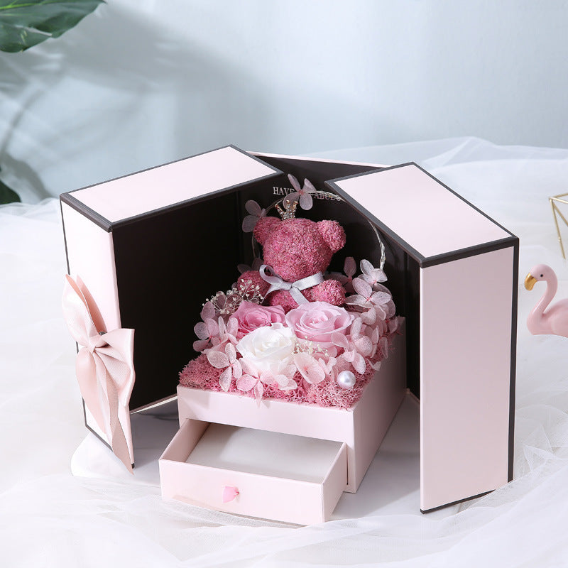 Bear and Rose Necklace Gift Box