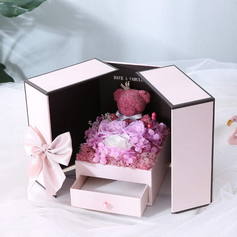 Bear and Rose Necklace Gift Box