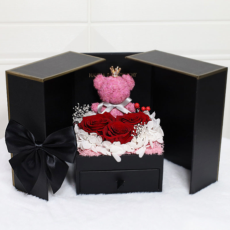 Bear and Rose Necklace Gift Box