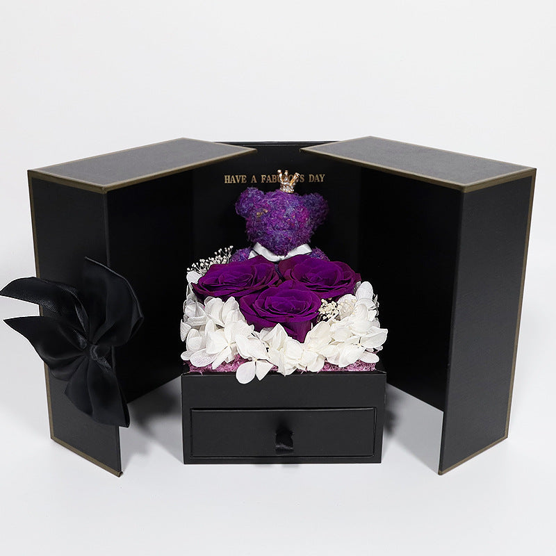Bear and Rose Necklace Gift Box