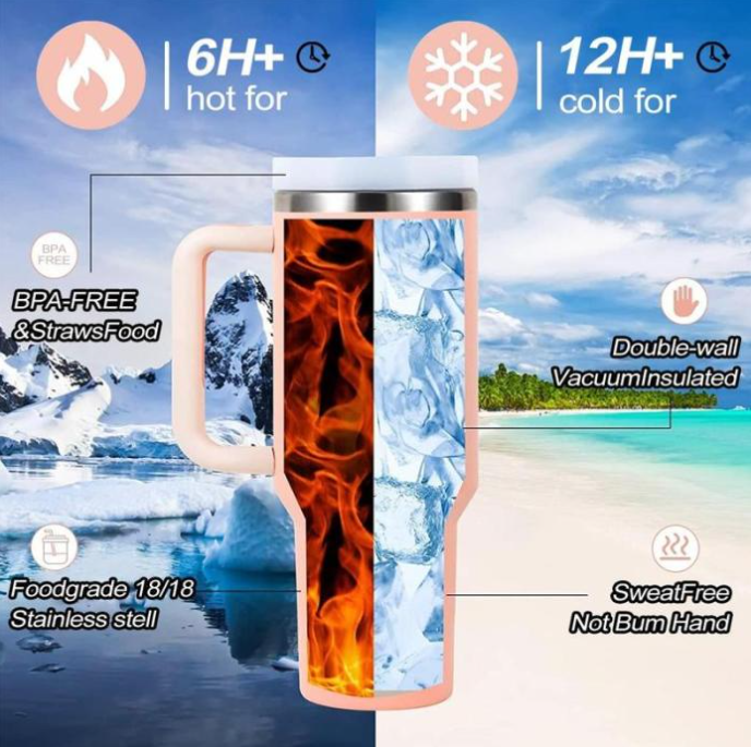 Hot and Cold Tumbler with Straw