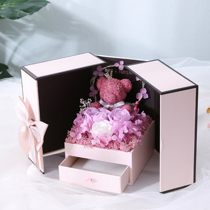Bear and Rose Necklace Gift Box