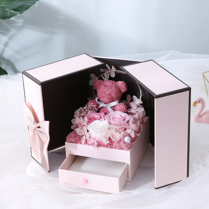 Bear and Rose Necklace Gift Box