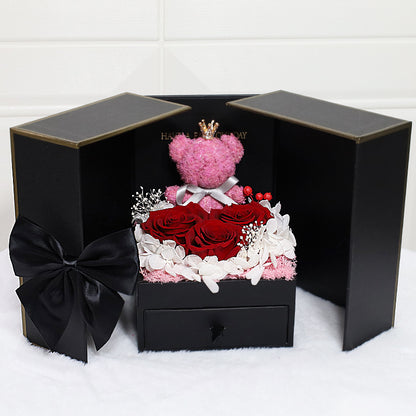 Bear and Rose Necklace Gift Box